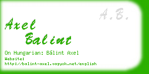 axel balint business card